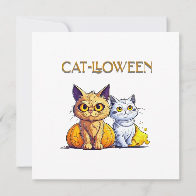 Cat Halloween  Invitation (Front)