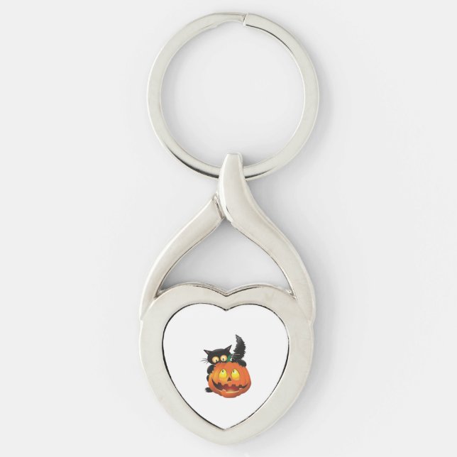 CAT HALLOWEEN    KEY RING (Front)