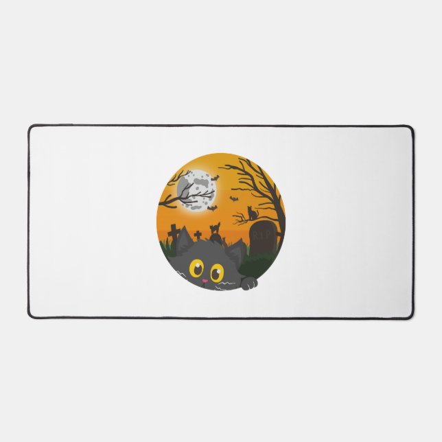 Cat Halloween Kitten Halloween Costume Desk Mat (Front)