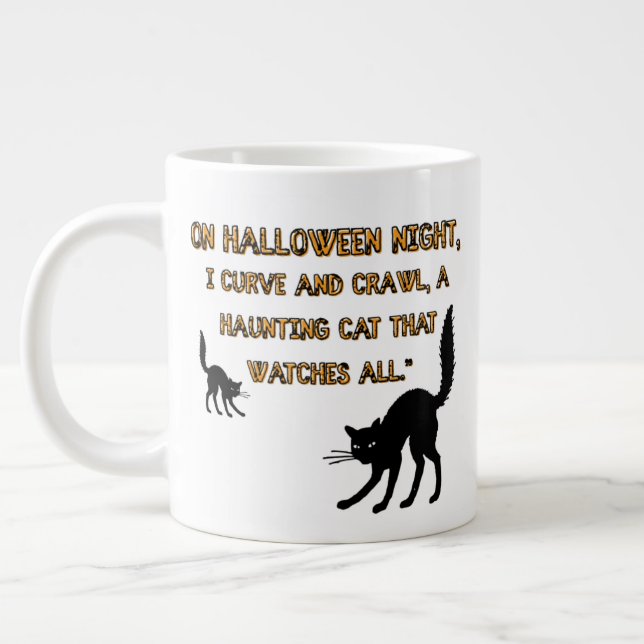 cat halloween,  large coffee mug (Left)