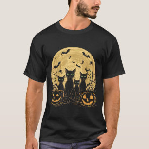 Cat Halloween Moon T-Shirt