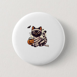 Cat Halloween Mummy Cute Cat Kids 6 Cm Round Badge