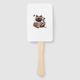 Cat Halloween Mummy Cute Cat Kids Hand Fan