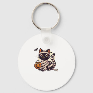 Cat Halloween Mummy Cute Cat Kids Key Ring