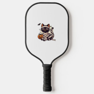 Cat Halloween Mummy Cute Cat Kids Pickleball Paddle