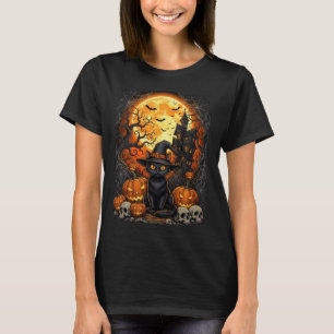 Cat Halloween Pumpkin Black Performance T-Shirt