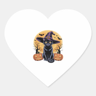 Cat Halloween Pumpkin Essential T-Shirt Heart Sticker
