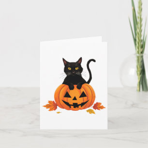 Cat Halloween Pumpkin For Women Men Kids 1 Card