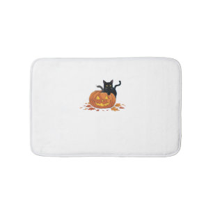 Cat Halloween Pumpkin For Women Men Kids  Bath Mat