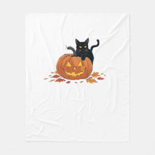 Cat Halloween Pumpkin For Women Men Kids Fleece Blanket