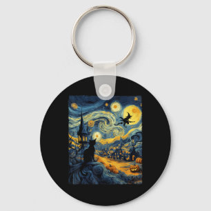 Cat Halloween Pumpkin Men Women Key Ring