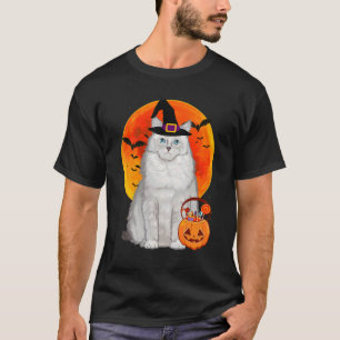 Cat Halloween Ragdoll Jack O Lantern Pumpkin T-Shirt