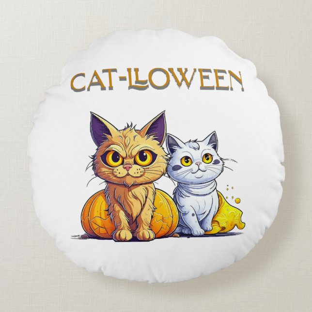 Cat Halloween  Round Cushion (Front)