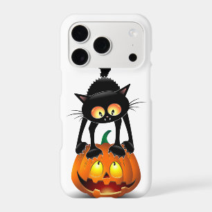 Cat Halloween Scared Cartoon on Pumpkin