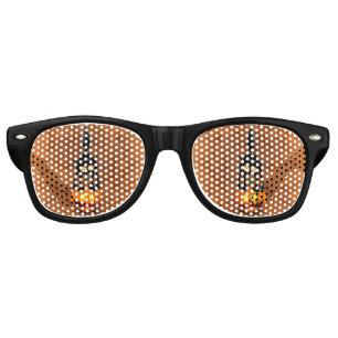 Cat Halloween Scared Cartoon on Pumpkin Retro Sunglasses