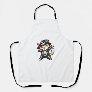 Cat Halloween Skeleton Cute Cat Kids Apron