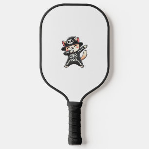Cat Halloween Skeleton Cute Cat Kids Pickleball Paddle