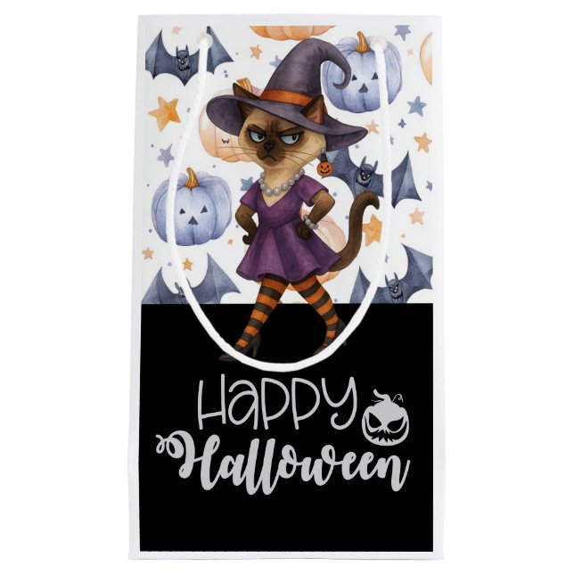 Cat Halloween  Small Gift Bag (Front)