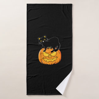Cat Halloween Spooky Kitten Lover Trick Or Treat K Bath Towel