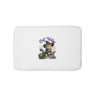 Cat Halloween Witch Costume Farmer Family Kids Tod Bath Mat