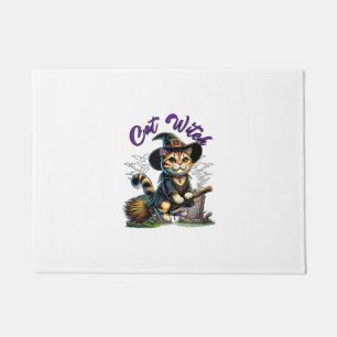 Cat Halloween Witch Costume Farmer Family Kids Tod Doormat
