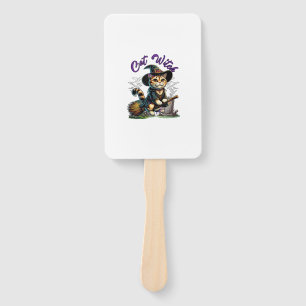 Cat Halloween Witch Costume Farmer Family Kids Tod Hand Fan