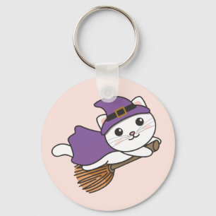 Cat Halloween Witch Kids Witch Costume Keychain