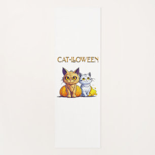 Cat halloween yoga mat