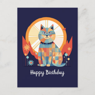 Cat Happy Birthday Postcard