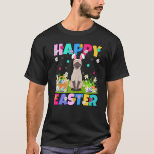 Cat Happy Easter Bunny Siamese Cat Easter Sunday T-Shirt