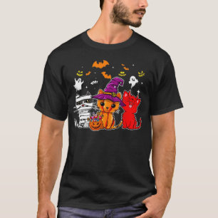 Cat Happy halloween, Cute mummy witch demon cat fu T-Shirt