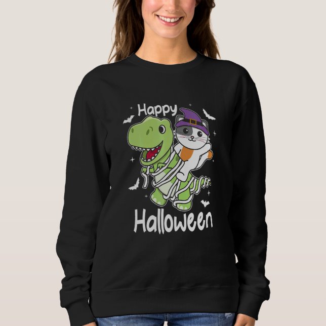 Cat Happy Halloween Mummy Rex Cats Halloween Sweatshirt (Front)