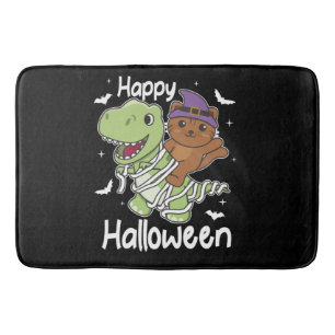 Cat Happy Halloween T-rex Mummy Costume Bath Mat