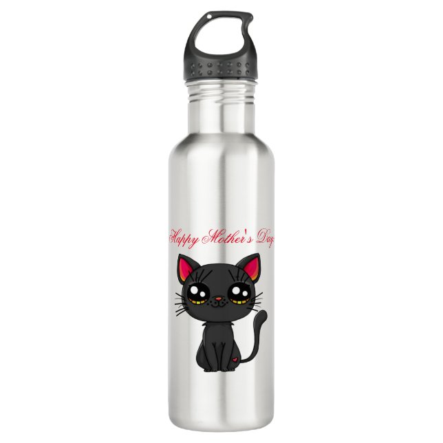 Cat Happy Mother's Day  710 Ml Water Bottle (Front)