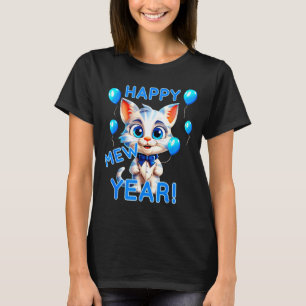 Cat Happy New Year Mew Year Funny New Years Party  T-Shirt