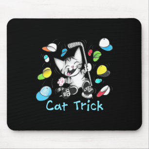 Cat Hat Trick Ice Hockey Goal Scoring Kitten Kitty Mouse Pad