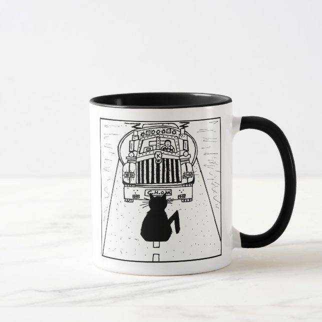 Cat Haters Truck Cartoon Mug (Right)