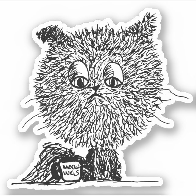 Cat Hates Meow-nings Sticker (Front)