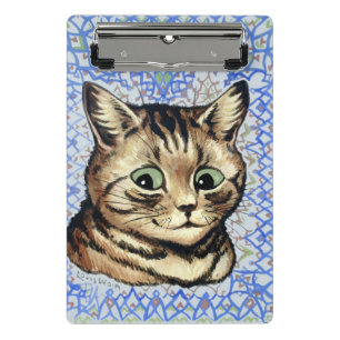 Cat head drawing by Louis Wain  Mini Clipboard