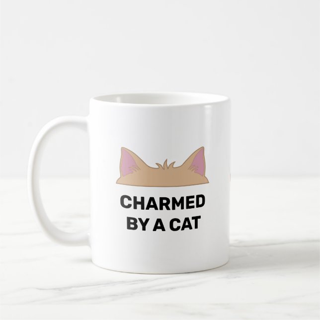 Cat Head & Personalised Funny Cat Quote Coffee Mug (Left)