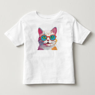 Cat Head Wearing Glasses Clipart  Toddler T-Shirt