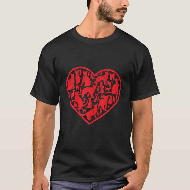 Cat Heart For Cat Valentines Day T-Shirt (Front)