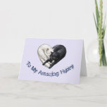 Cat Heart Husband Birthday Card<br><div class="desc">If you've been found your purrpartner,  let him this tradition with this charming birthday card,  featuring two cats in a heart-shape.</div>