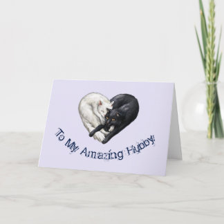Cat Heart Husband Birthday Card