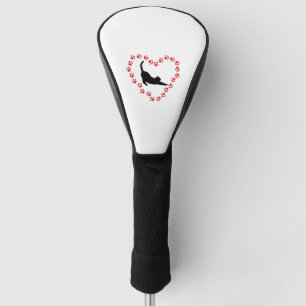 Cat & Heart made of cat paws Golf Head Cover