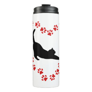 Cat & Heart made of cat paws Thermal Tumbler