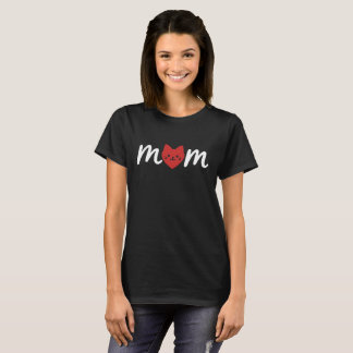 Cat Heart Mum Minimalist Love T-Shirt