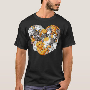 Cat Heart Valentines Day Funny Women Kitty Kitten  T-Shirt