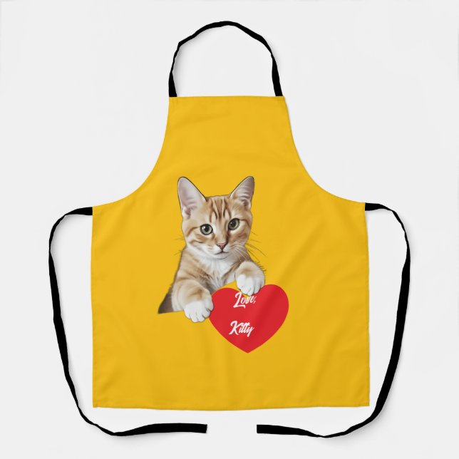  Cat Heart with Love Apron (Front)