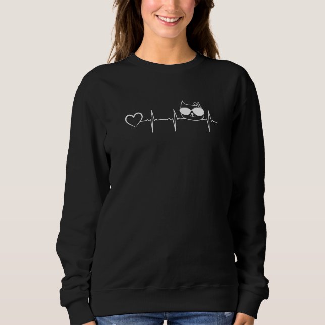 Cat Heartbeat Cat Heartbeat Cat  Cat Sweatshirt (Front)
